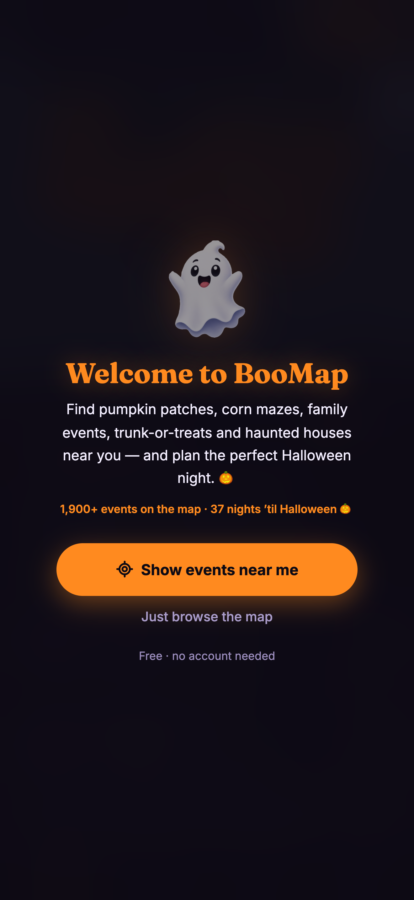 BooMap app: welcome