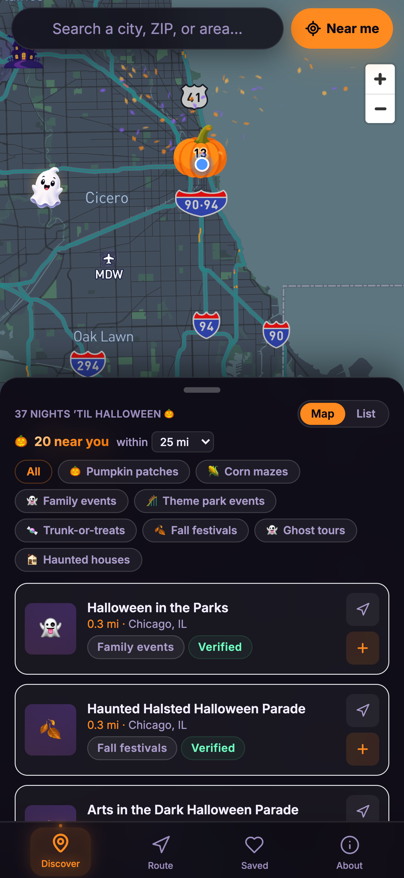 BooMap app: map