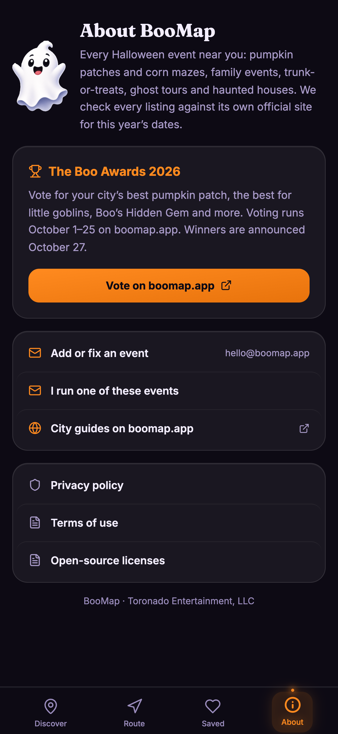 BooMap app: about