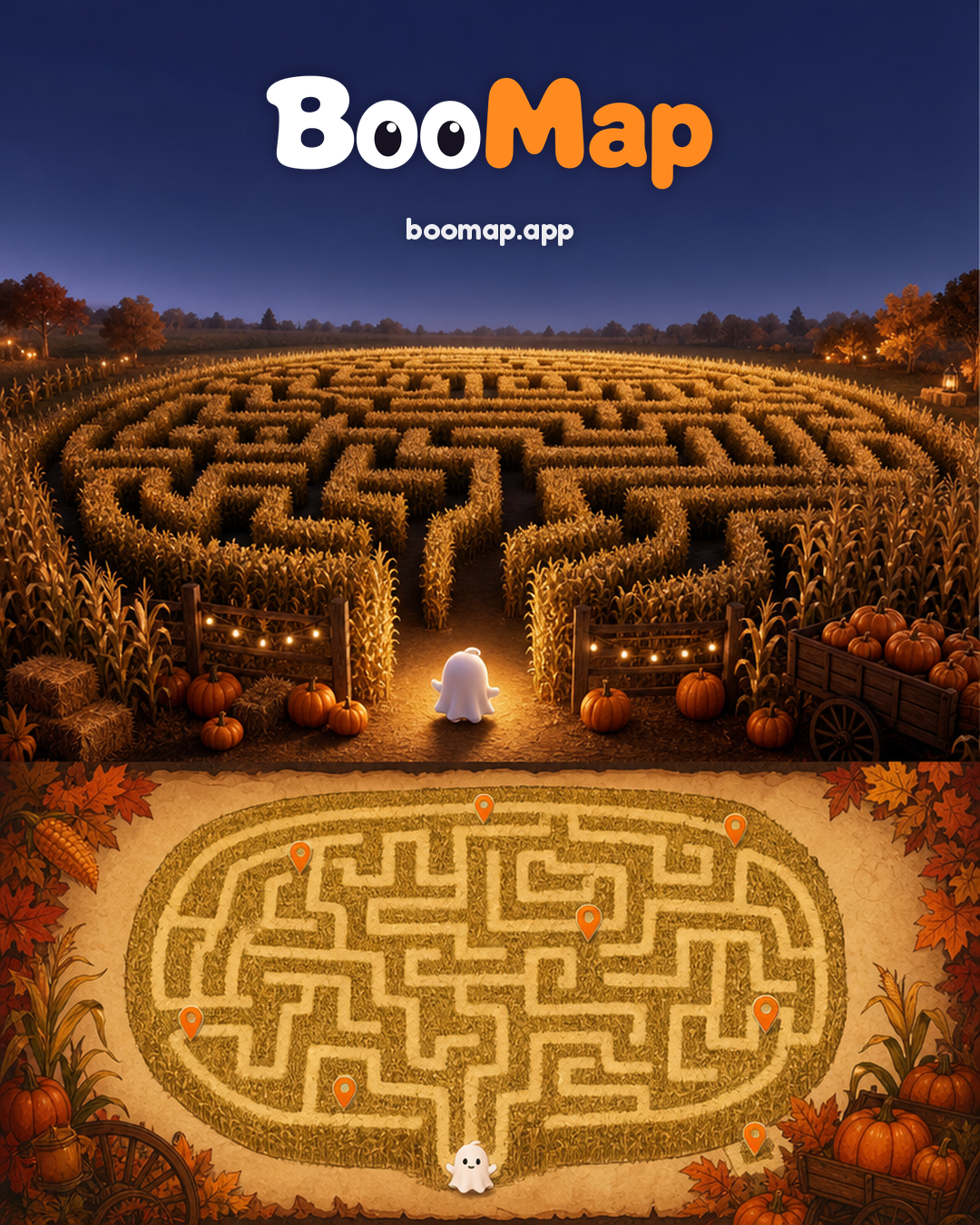 BooMap social post: instagram 2 corn maze